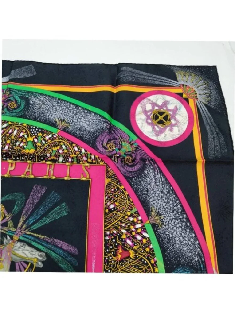 Authentic Hermès Paris Jeux de Paille Silk Scarf Carré 90 Multicolor